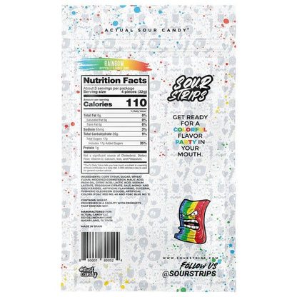 Sour Strips Rainbow 3.4oz Peg Bag, 12ct