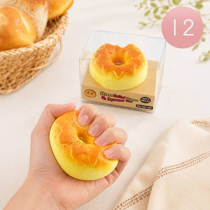 12PCS - Bagel Loaf Squeeze Squishy Stress Relief Toy