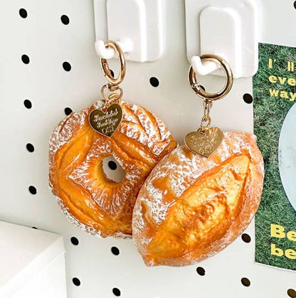 Realistic Bakery Squishy Keychain – Croissant/ Donut/Bread
