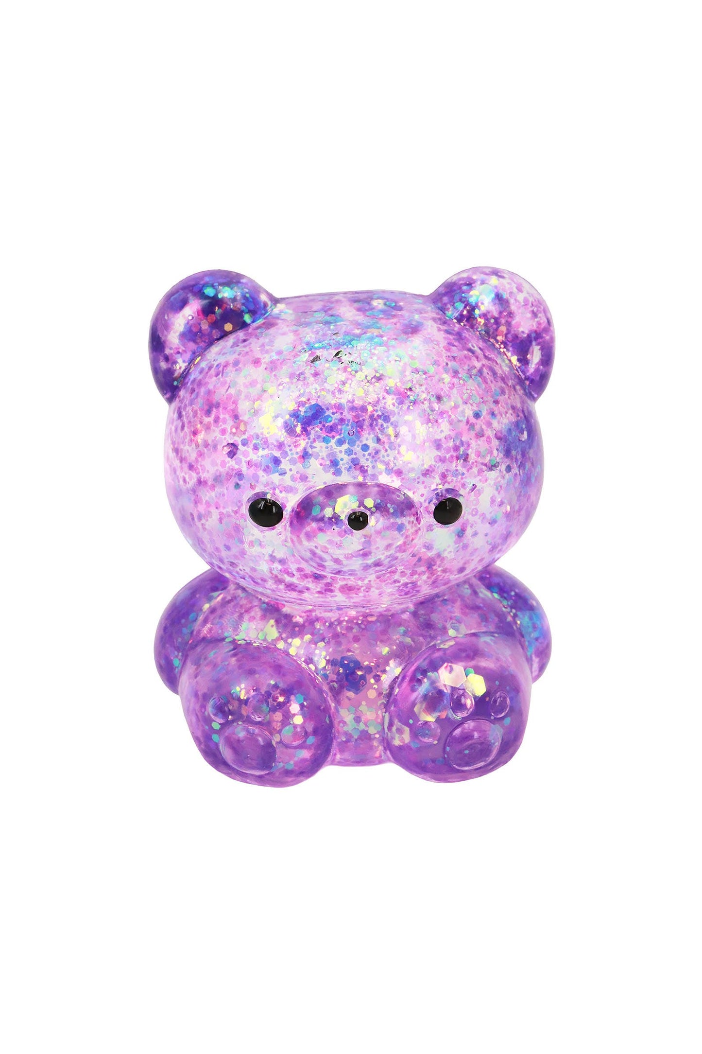 Cute Teddy Bear Glittery Maltose Putty Filled Squishy