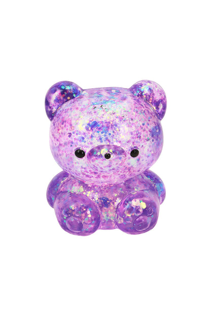 Cute Teddy Bear Glittery Maltose Putty Filled Squishy
