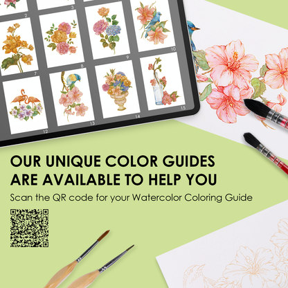 Floral-Themed Watercolor Coloring Club Box