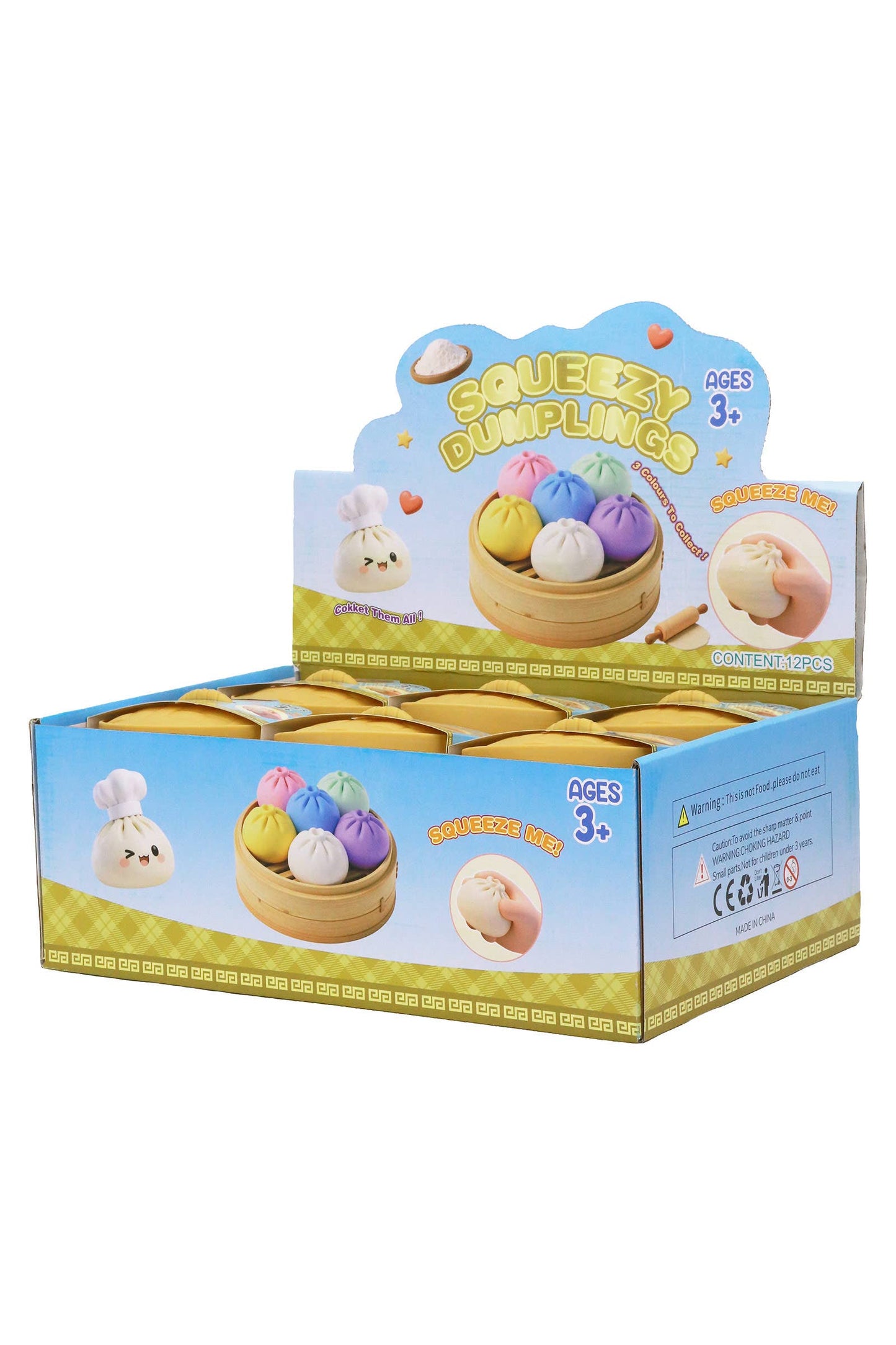 Solid Bao Bun Dumpling Gel Slime Filled Squishy - 12 Pcs