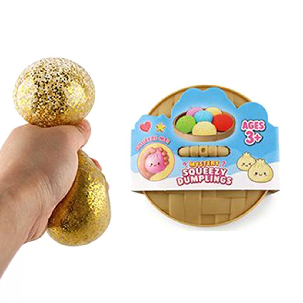 Metallic Smiling Steamed Bao Bun Dumpling Squeeze Squishy Stress Relief Toy