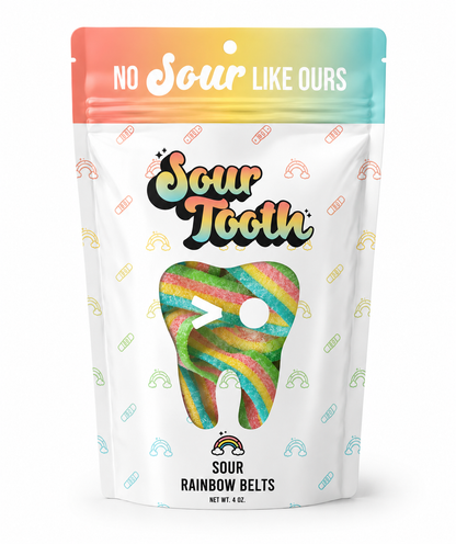 Sour Rainbow Belts — 4oz Multi-Flavor, Spanish Import