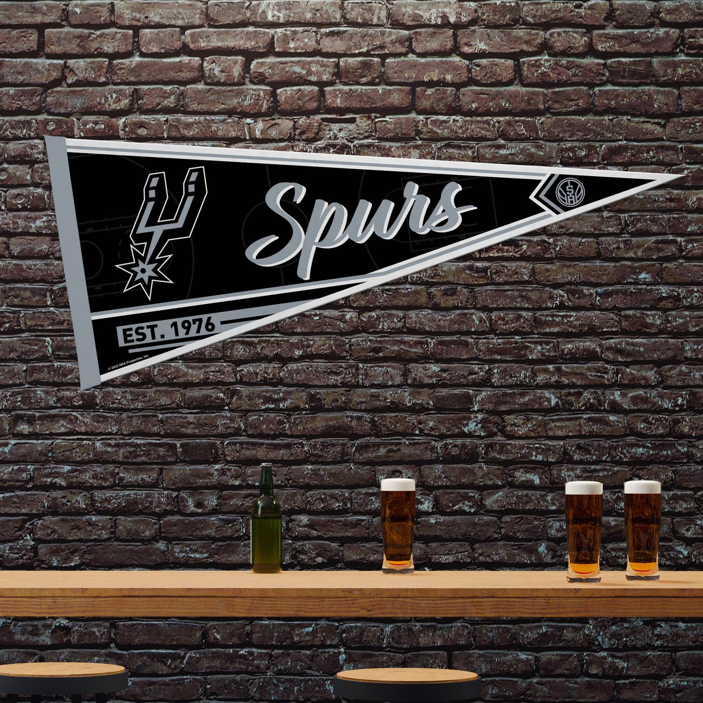 NBA  San Antonio Spurs Classic Soft Felt 12X30 Pennant