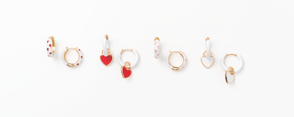 Valentine's Enamel Hoop Earrings