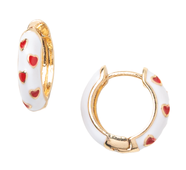Valentine's Enamel Hoop Earrings