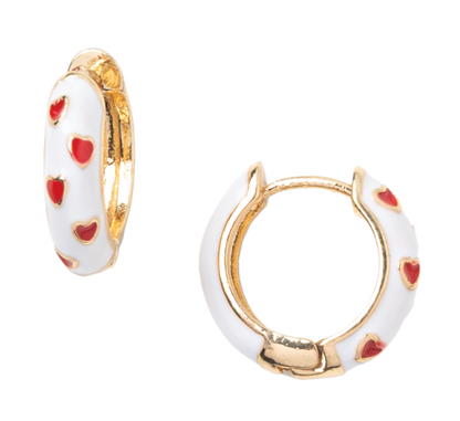 Valentine's Enamel Hoop Earrings