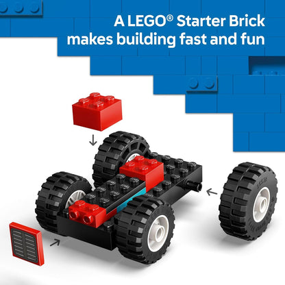 City: Red Farm Tractor with Trailer and Sheep