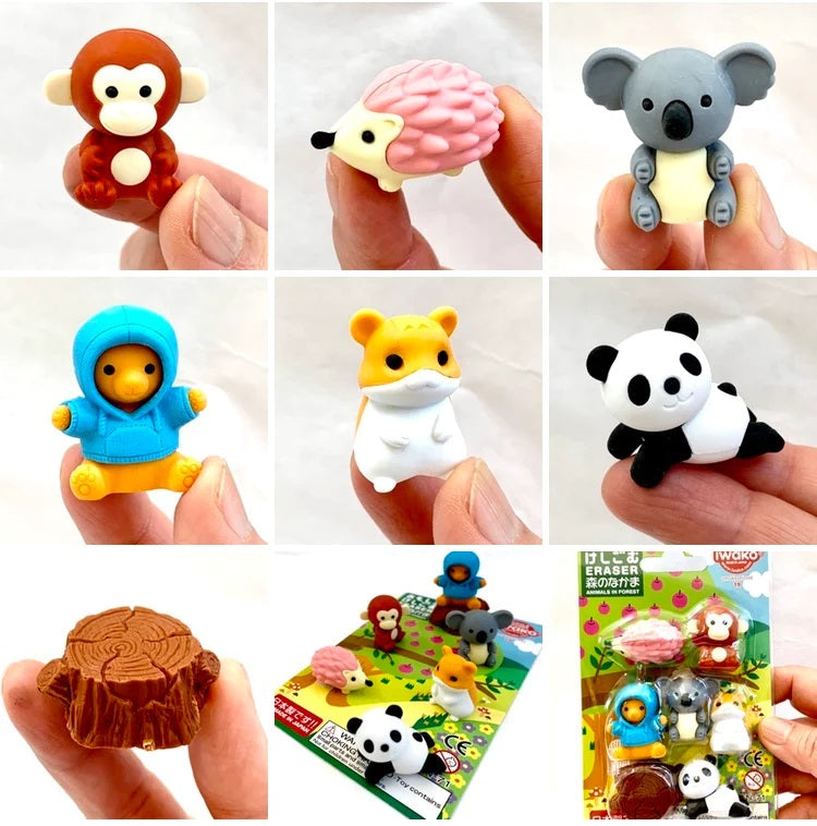 Kawaii Animal Eraser Set-3