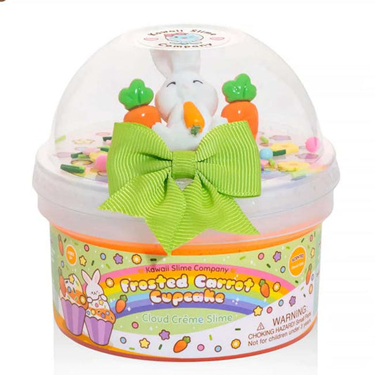 Kawaii Frosted Carrot Cupcake Cloud Creme Slime-1