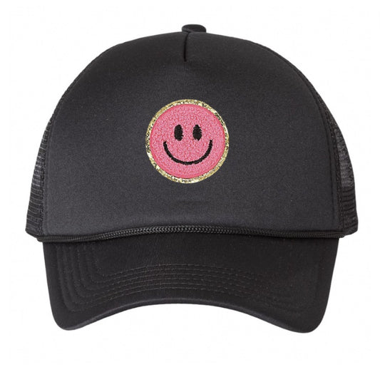 Blk Trucker Hat Smiley Pk-1