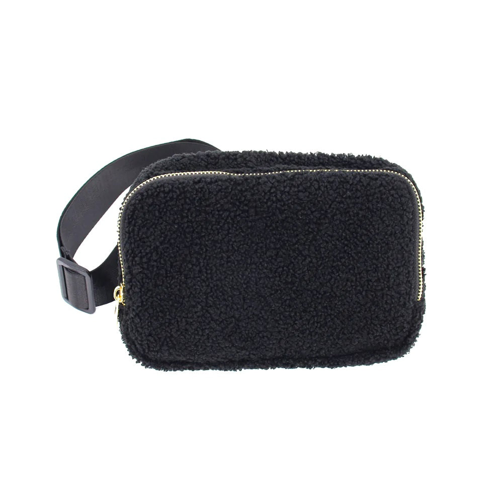 Black Sherpa Waist Bag-1