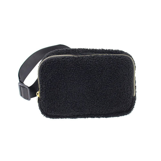 Black Sherpa Waist Bag-1
